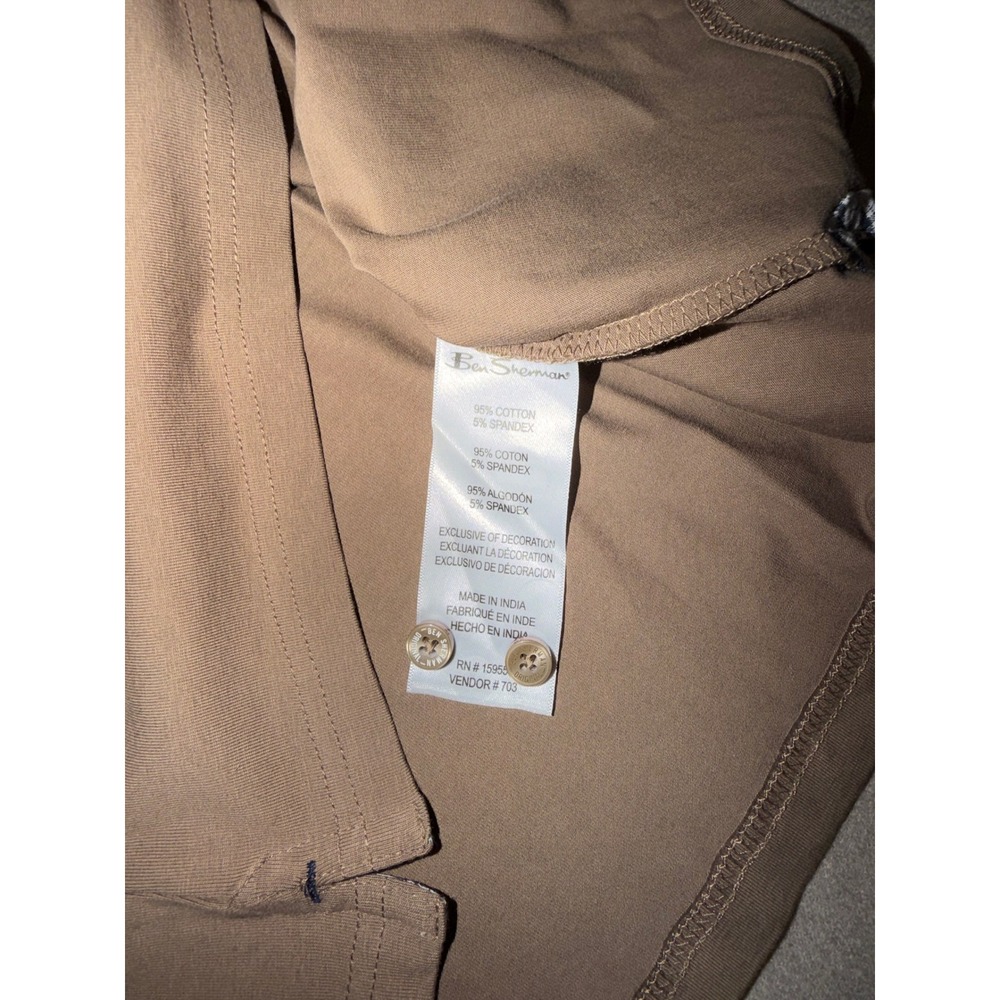 Ben Sherman Mens Shitake Brown Tipped Polo Shirt BS34SK027 Size S, NWT - Picture 5 of 6